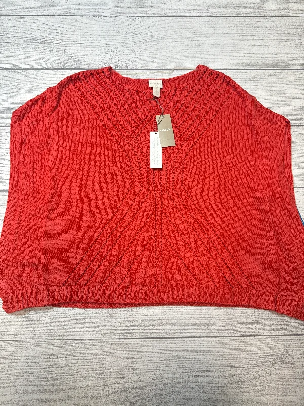 Sweater Short Sleeve By Chicos In Orange, Size: M