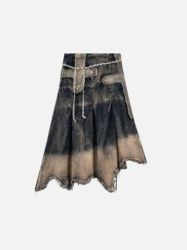 Casual and Comfortable Outfits Aelfric Eden Gradient Washed Denim Skirt