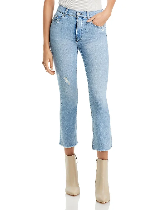 Affordable Luxury Women's Apparel Womens High Rise Cropped Flared Jeans