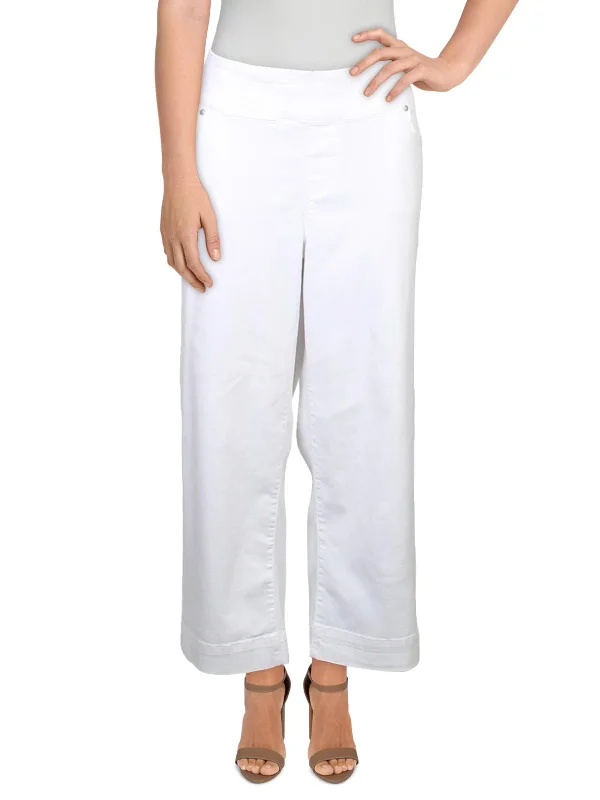 Affordable Online Boutiques Plus Womens Denim Mid-Rise Wide Leg Jeans