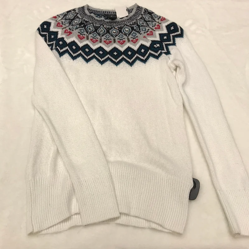 Sweater By Ann Taylor In White, Size: Xs