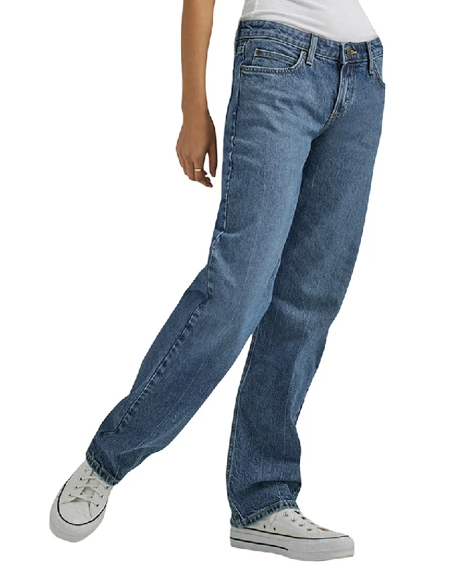 Women's Casual Attire LEE Blue Speed Low Rise Straight Jean