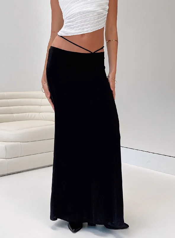 Women's High-End Clothing Maisie Maxi Skirt Black