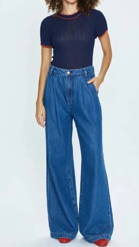 Women's Loungewear Clothes Victoria High Rise Denim Trouser In Midnight Sun