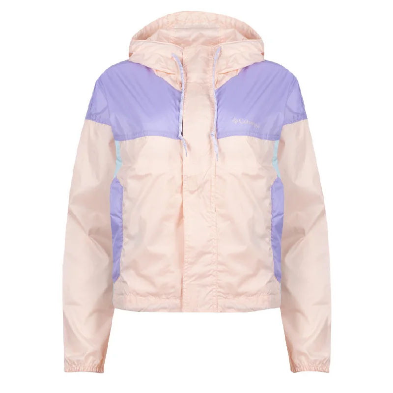 Women's Clothing Brands Columbia Womens Flash Challenger Cropped Windbreaker Peach Blossom / Frosted