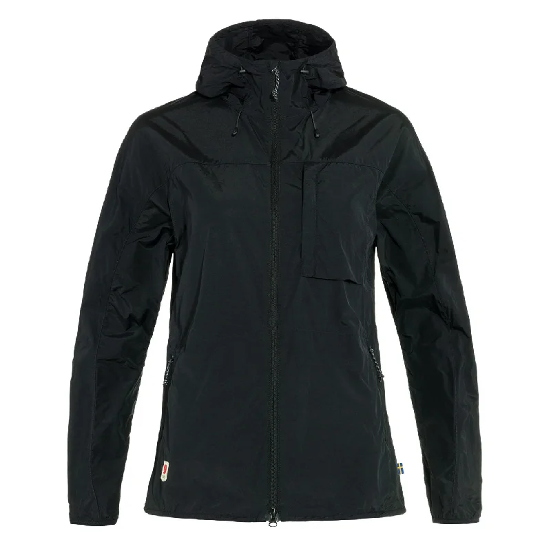 Sustainable Fashion Clothing For Women Fjallraven Womens High Coast Wind Jacket Black