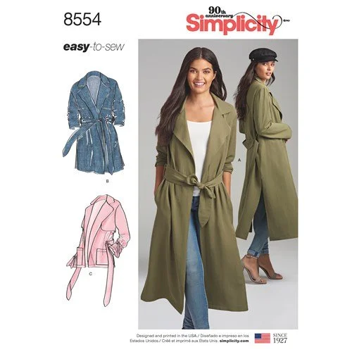 High-End Women's Apparel Simplicity Coat and Jacket S8554