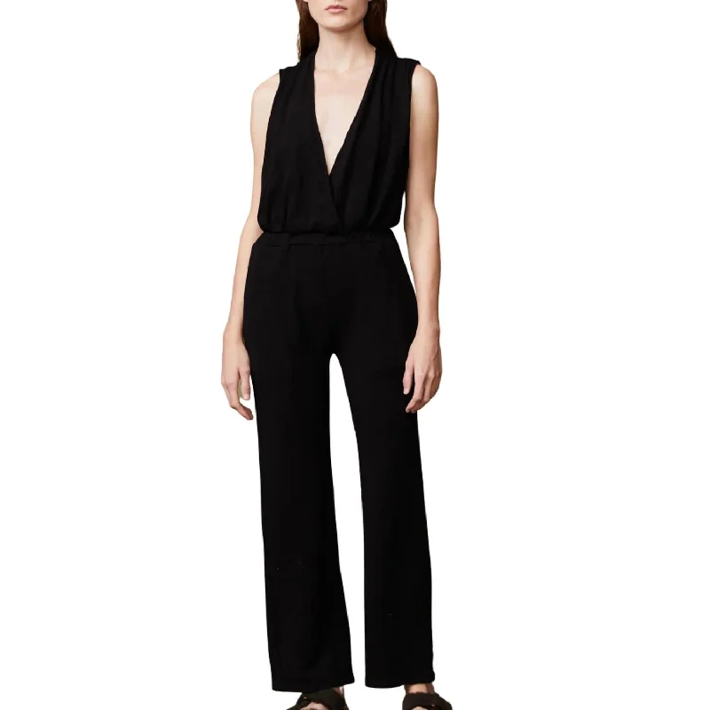 Women's Athletic Garments Supersoft 70's Jumpsuit In Black