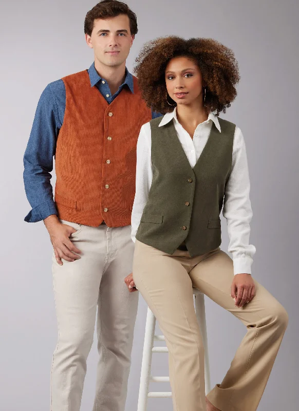 Relaxed Fit Women's Fashion McCalls His & Hers Lined Vests/Waistcoats M8442