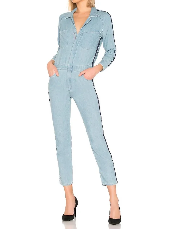 Women's Stylish Vacation Attire The Zip Riveter Jumpsuit In 18 Wheels And One Steaming Hot Engine