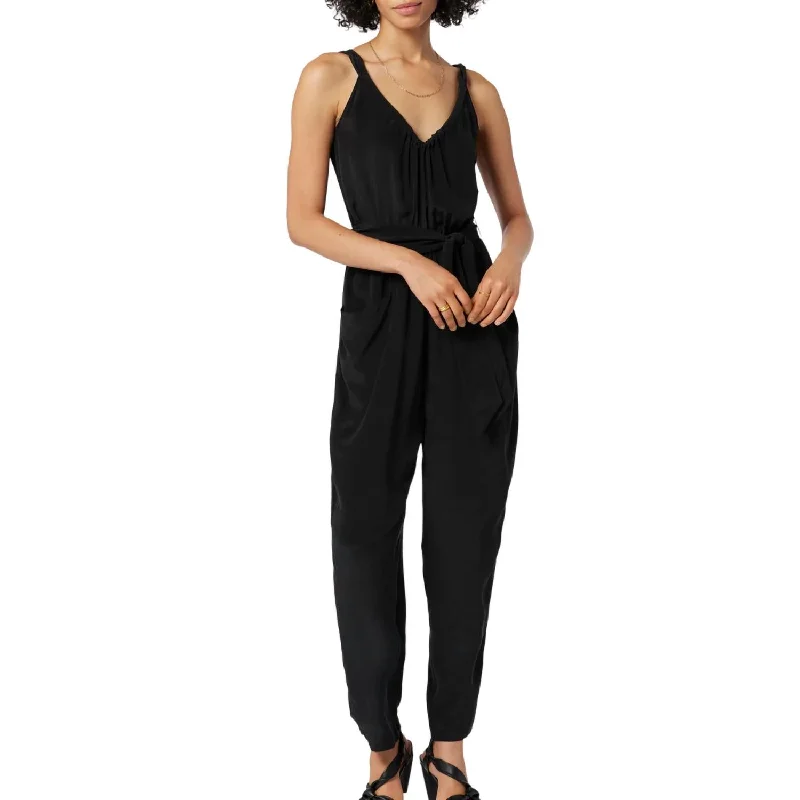 Affordable Online Boutiques Vernet Silk Jumpsuit In Caviar