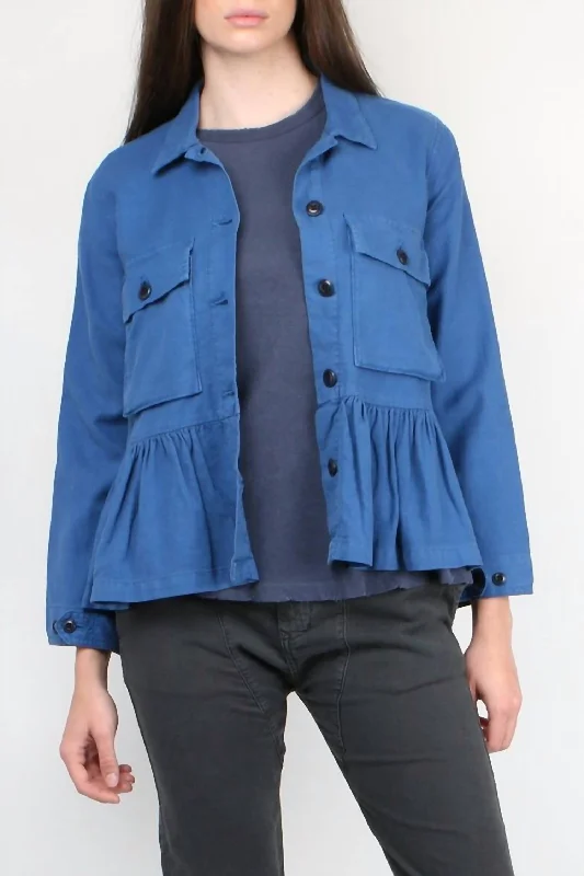 Affordable Online Boutique Flutter Army Jacket In French Blue