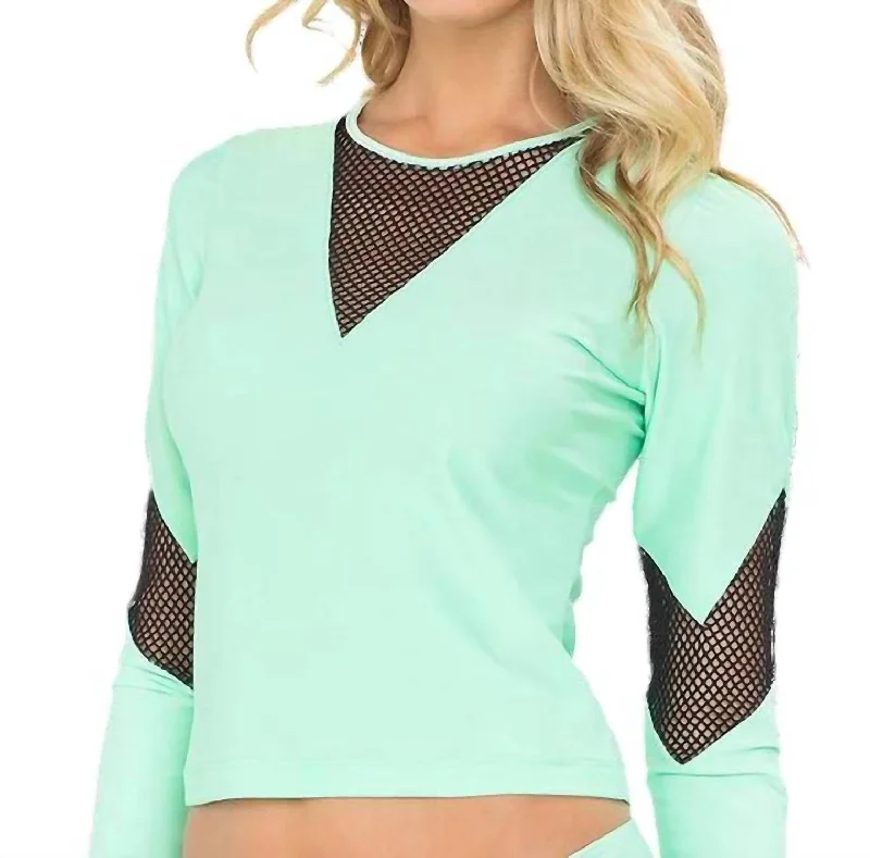 Women's Elegant Evening Outfit For Your Eyes Only Rashguard In Mint