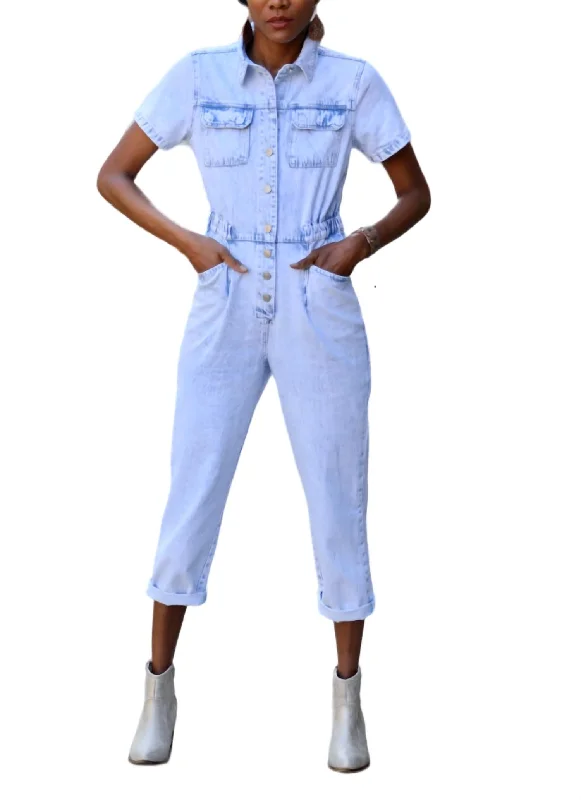 Women's Clothing One Up Romper In Light Wash