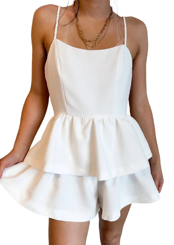 Women's Loungewear Clothes Cocktail Romper In White