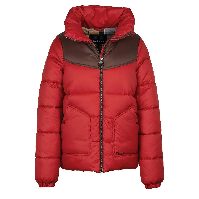 Sale On Sale Barbour Womens Belford Quilted Jacket Dark Red / Mahogany Dress