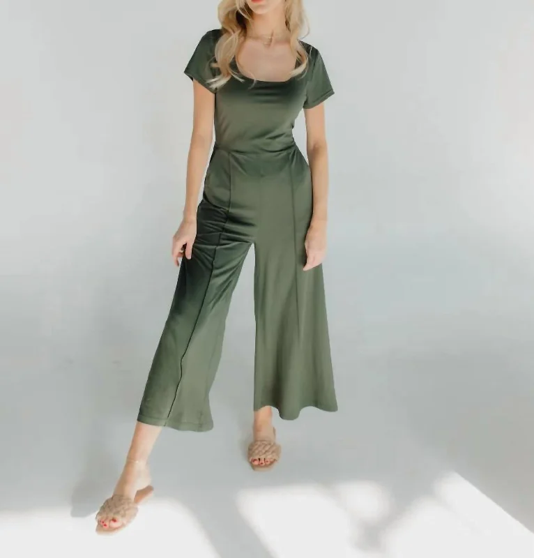 Women's Comfortable Garments Rae Tailored Jumpsuit In Green