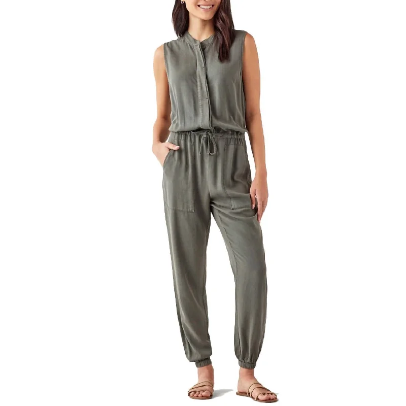 Women's Formal Event Attire Brook Jumpsuit In Vintage Olive Branch