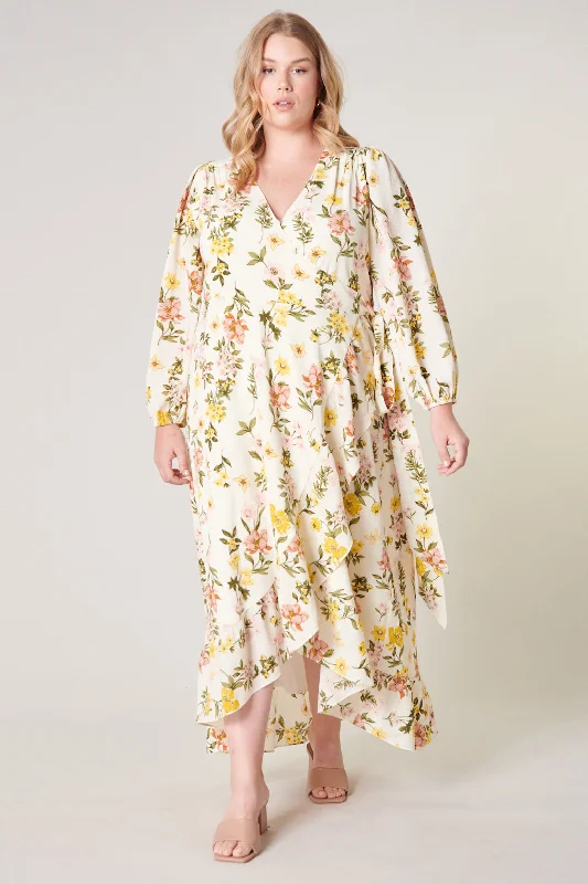 Clothing Woman Ashlynn Floral Califa Maxi Wrap Dress Curve