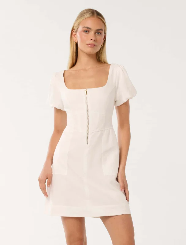 Best Online Clothing Boutiques Brooklyn Zip Detail Mini Dress