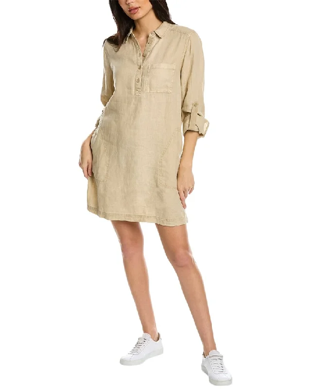 Modern Women's Wardrobe Essentials Michael Stars Eleanor Utility Linen Shirtdress