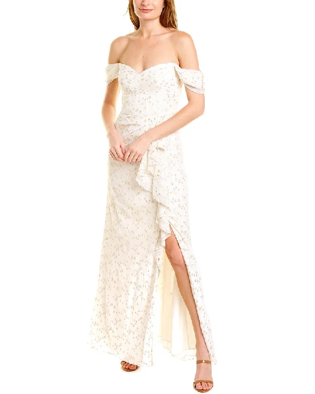 Casual Style for Busy Women ML Monique Lhuillier Off-the-Shoulder Gown