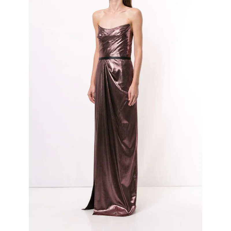 Outfits Ideas Strapless Metallic Lame Gown