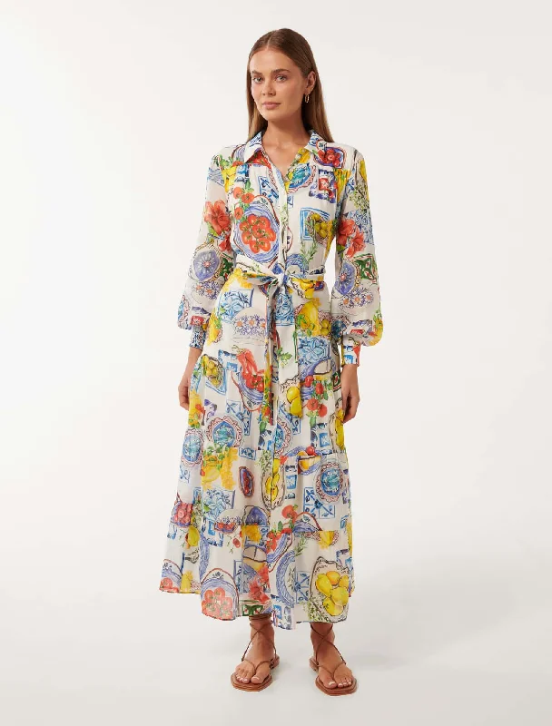 Online Clothing Stores Sylvie Tiered Shirt Midi Dress