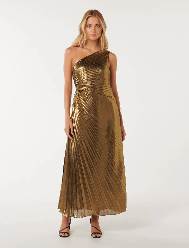 Early Bird Offer Taylah Metallic One Shoulder Dress