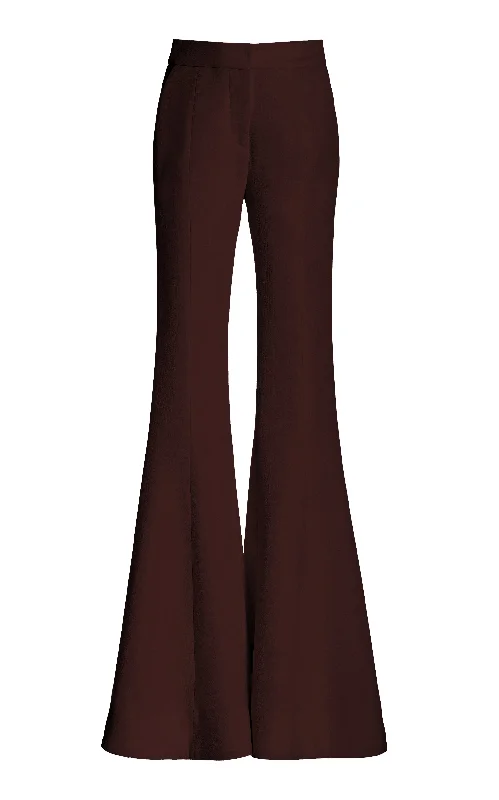 Sophisticated Women's Fashion Desmond Pant in Deep Bordeaux Virgin Wool Crepe