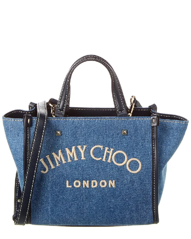 Women Wear Boutique Jimmy Choo Varenne London Denim & Leather Tote