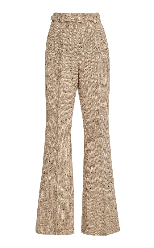 Women's Comfortable Lounge Outfit Josh Pant in Oatmeal Multi Cashmere Virgin Wool