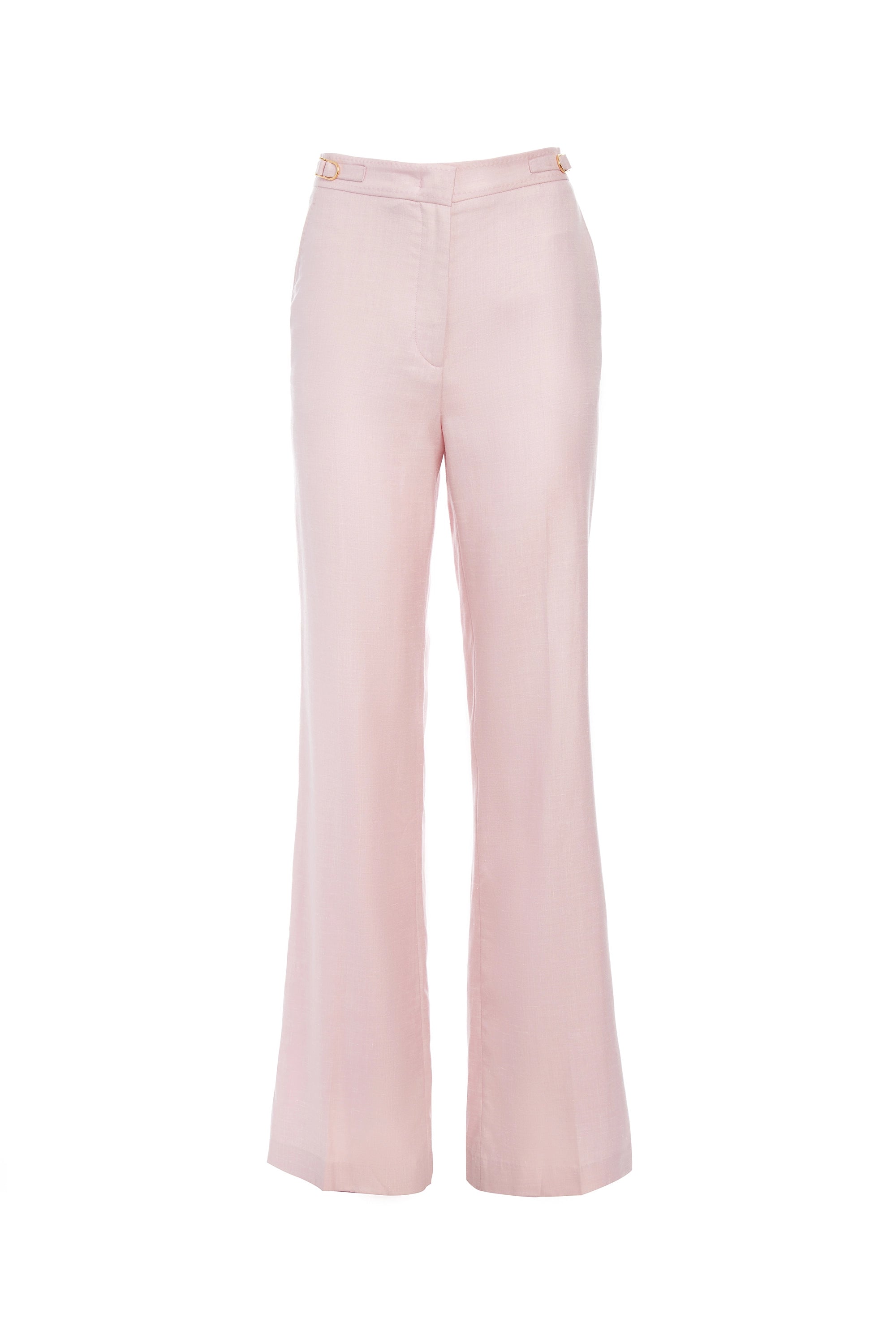 Women's Party Clothes Vesta Pant in Blush Virgin Wool and Silk Linen Twill