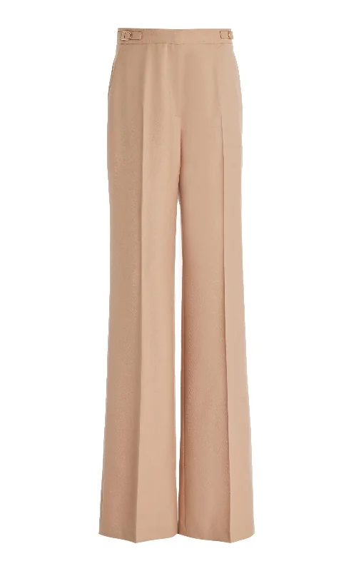 Minimalist Women's Fashion Clothing Vesta Pant in Camel Virgin Wool Twill